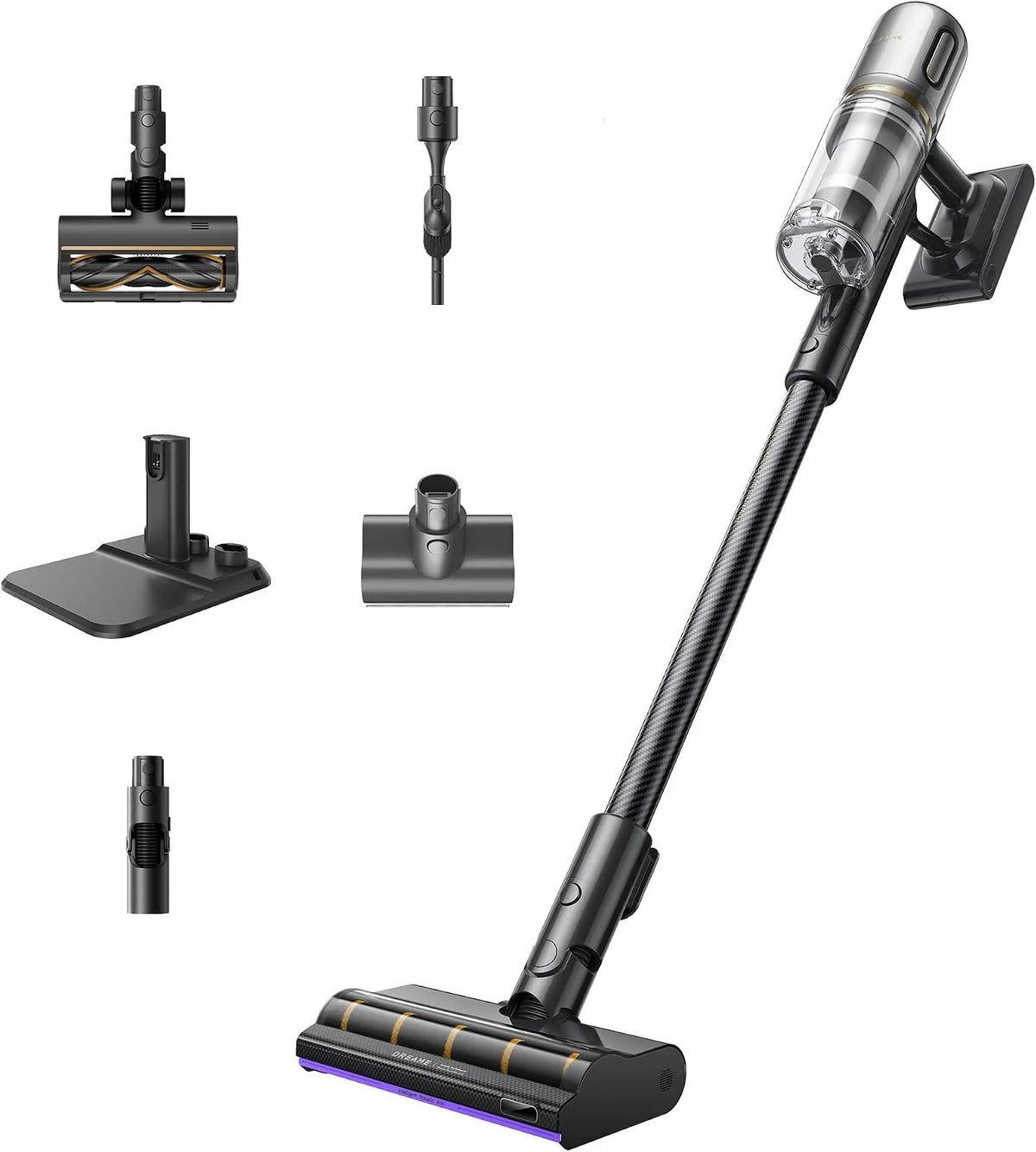 Dreame Staubsauger V20, Kantenreinigung 0 mm, 25.000PA, 210 AW Saugkraft, 90 Minuten maximale Laufzeit, Kabelloser, für Hartböden und Teppiche