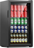 Kühlschrank WIE Getränkekühlschrank Mini, mit Doppelte Glastür, Bier für Zuhause, Büro, Bar, Küche