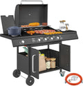 Outsunny Gasgrill, Maße 129,5 x 56 x 110 cm, Grillwagen für Grill, Balkon