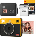 Modell Shot 3 Retro und Fotodrucker 4PASS 2-in-1-Sofortbildkamera Kodak Mini, + Paket mit 38 Blatt, Maße 7,6 x 7,6 cm, Gelb, Tragbar