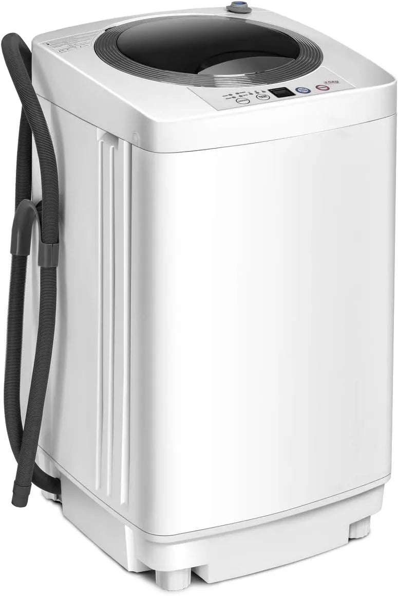 Costway Waschmaschine, Toplader inklusive. Pumpe, Leistung 240W klein für Appartement, Wohnmobil & Camping, Mini 3,5KG, 6 Betriebsprogramme