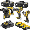 DeWalt Bohrmaschine XR 18 V DCK368P3T-QW, 5 Ah Li-Ion, 3 Batterien, 2 Koffer TSTAK, Werkzeugset Bürstenlos, SDS-Plus, kabellos