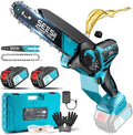 SEESII 6 & 8 Zoll Mini Kettensäge 4000, Leistung 1000 W Brushless Kettensäge mit 2 * mAh Akkus, 4000 mAh, Astsäge Akku für Holz