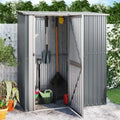 Geräteschuppen, Gerätehaus Gartenhaus Garten Werkzeug Schuppen Lagerschuppen Geräteschrank Farbe Grau 180,5x97x209,5 cm Verzinkter Stahl