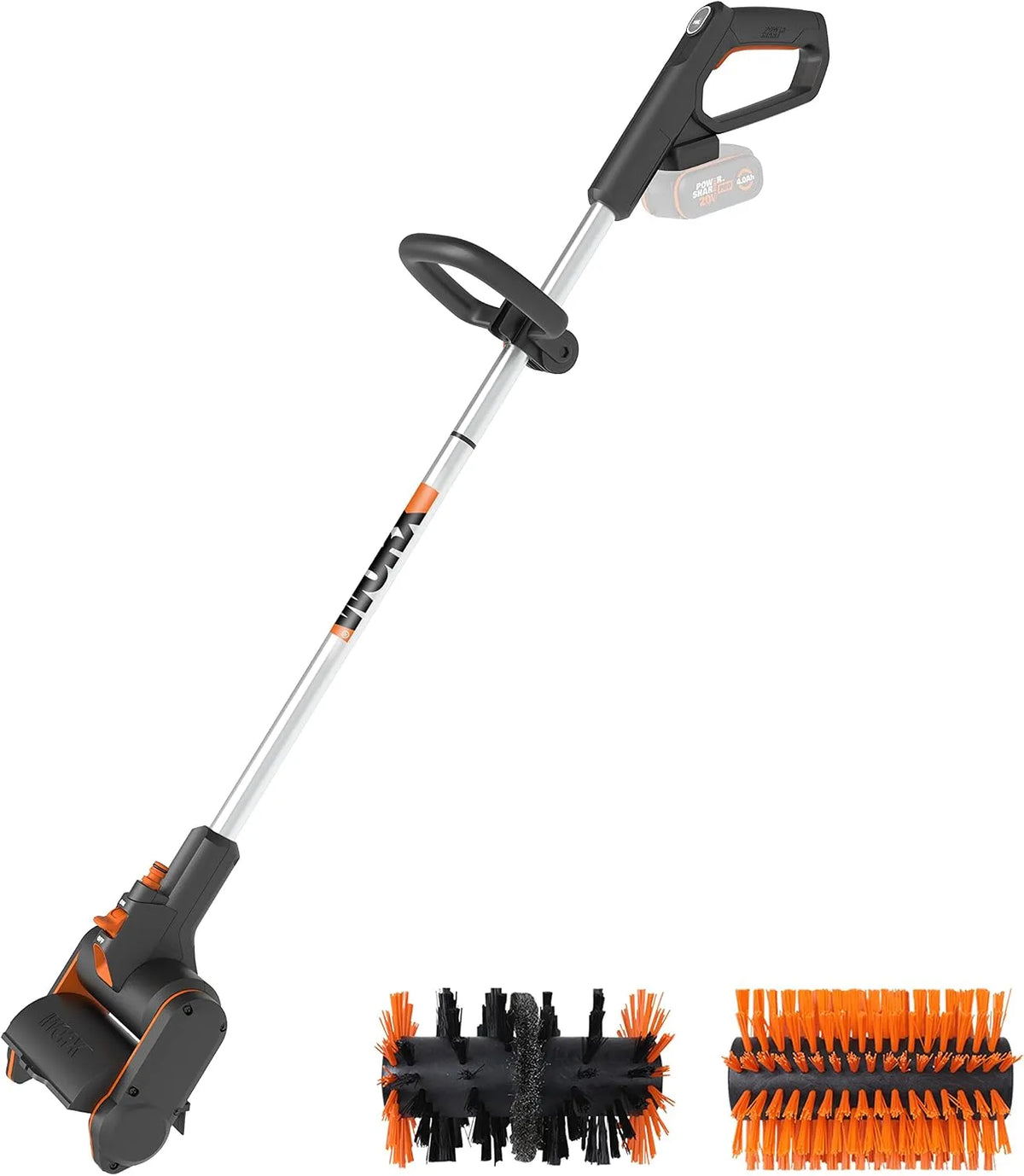Worx Modell, Akku-Multi-Bürste 20V -multifunktionale Oberflächenbürste für Stein-& Holfzflächenreinigung WG441E.9, Ladegerät