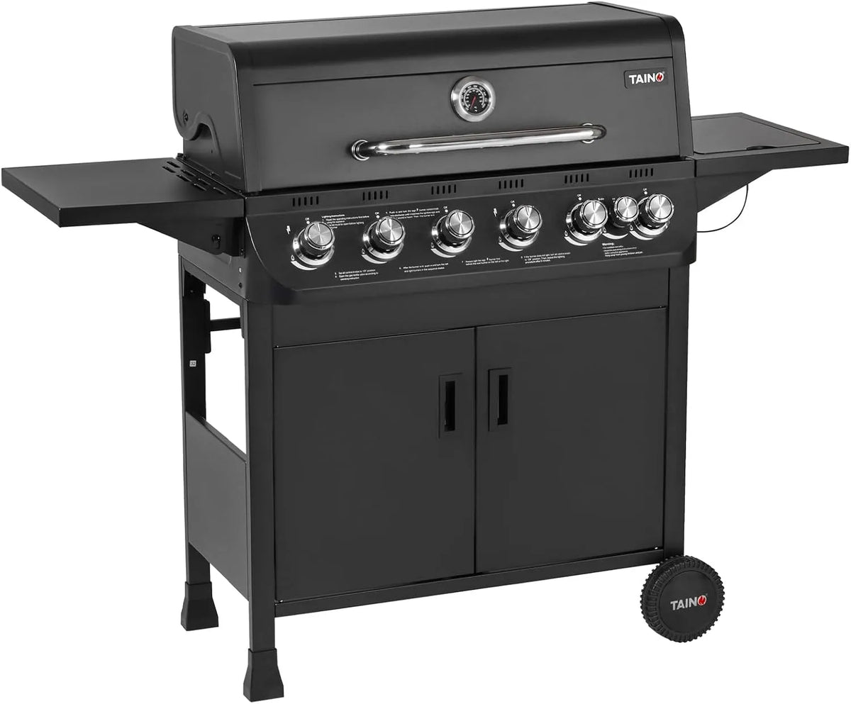 Gasgrill, TAINO BRANDO 6+1 6 Brenner Seitenkocher BBQ Grillwagen Gasgriller