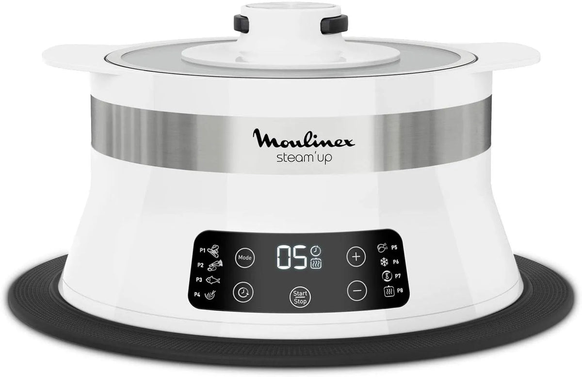 Moulinex Modell, 8 Betriebsprogramme VJ504010, Steam Up Dampfgarer, einfache Reinigung, einfache Aufbewahrung, Nährstoffe, Rezeptheft weiß