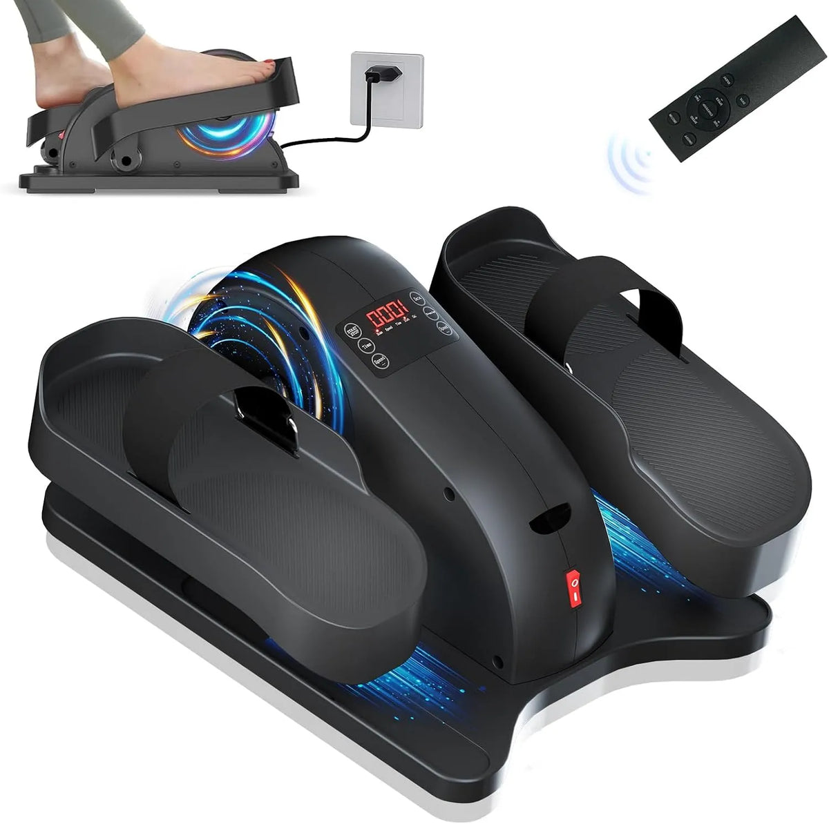 12 Geschwindigkeitsstufen TODO Crosstrainer, 12 Geschwindigkeitsstufen, für Zuhause, Mini Elektrischer Ellipsentrainer inklusive Fernbedienung