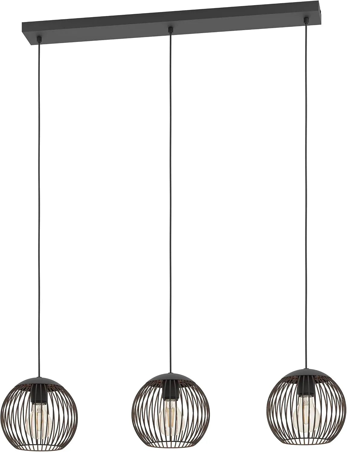 Modell Almanzora E27 EGLO Hängelampe, Breite 90 cm, 3-flammige Pendelleuchte, Esszimmerlampe hängend, Fassung