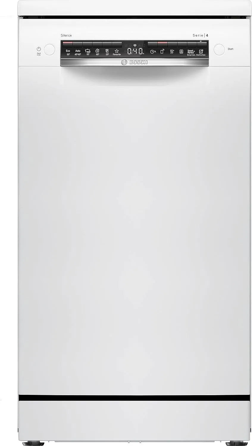 Bosch Geschirrspüler SPS4HKW49E, Vario Flex Korbsystem, Extra Trocknen, EcoSilence Drive, Serie 4 Freistehender 45 cm, AquaStop, Weiß
