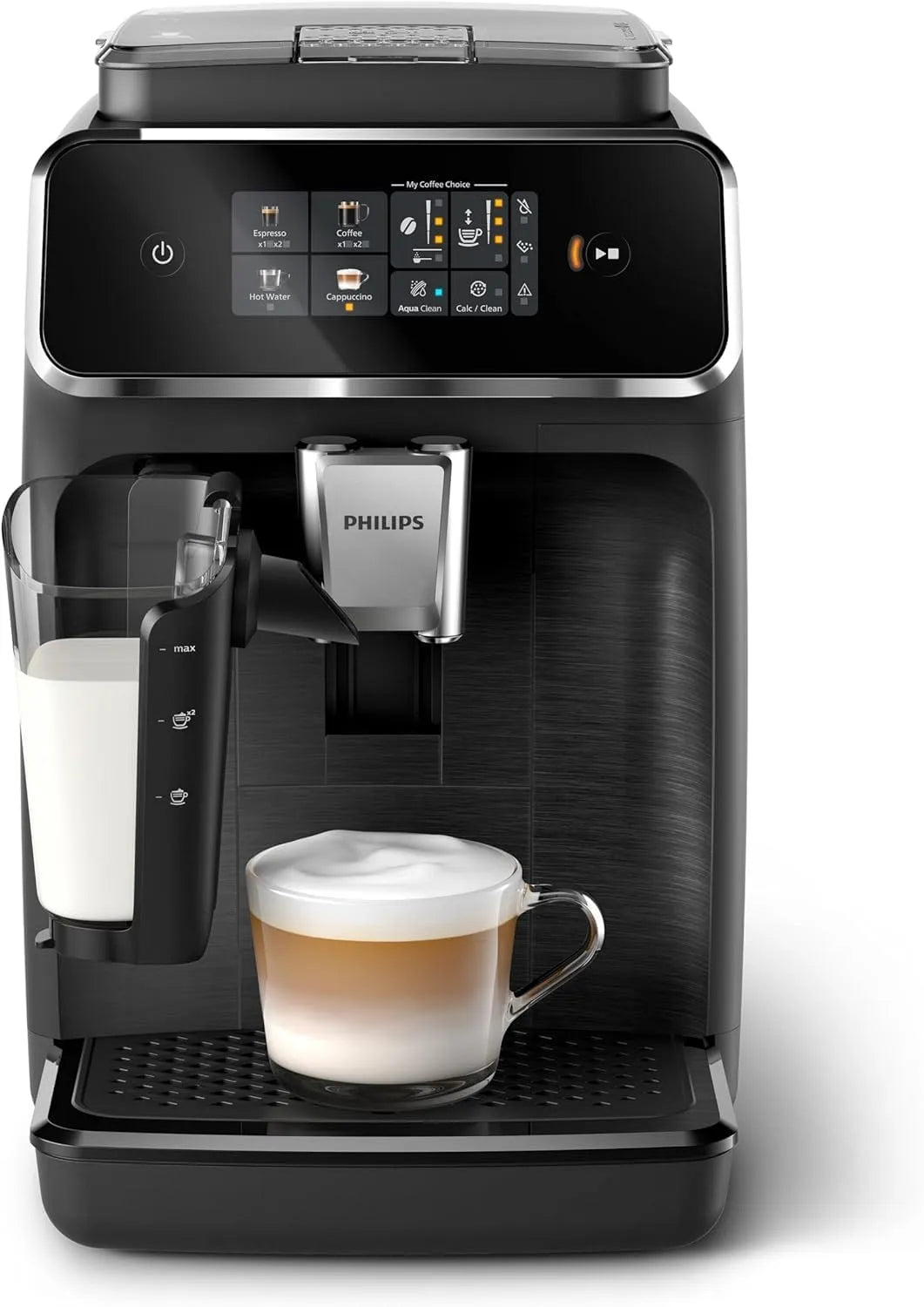 Philips Kaffeevollautomat 2300 EP2330/10, 4 Getränke, AquaClean Filter. Mattschwarz, LatteGo-Milchsystem, Series, 100% Keramikmahlwerk, SilentBrew