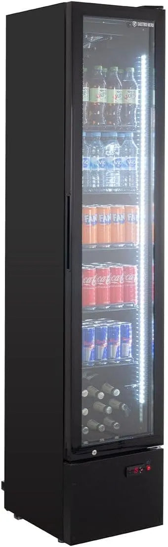 Kühlschrank GKS-160, Getränkekühlschrank Slim I 160 L Getränkekühlschrank, LED I Flaschenkühlschrank abschließbar I Bierkühlschrank 0 bis +10 °C
