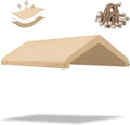 Carport, Maße 3 x 6 m, Ersatzüberdachung, Garagenabdeckung mit Kugelspannern, Beige, Rahmen nicht im Lieferumfang enthalten