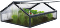 Gewächshaus Alu Mini, in Schwarz, Frühbeet lichtdurchlässig Tomatenhaus Pflanzenhaus Treibhaus Pflanzbeet 117x97X53cm