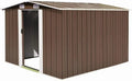 Geräteschuppen Braun, 257×298×178 cm Metall, Gartenhaus, Gerätehaus, Gartenhütte, Gartenschuppen, Fahrradgarage